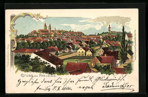 Lithographie Freising, Teilansicht