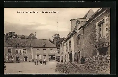 AK Saint-Jean-sur-Erve, Entrée du Bourg