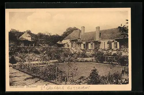 AK Torbéchet, Ortspartie mit Garten