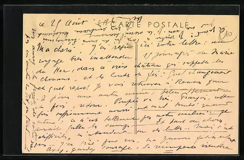 AK Torbéchet, Ortspartie mit Garten