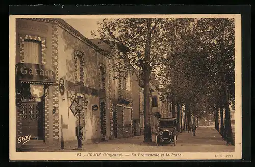 AK Craon, La Promenade et la Poste