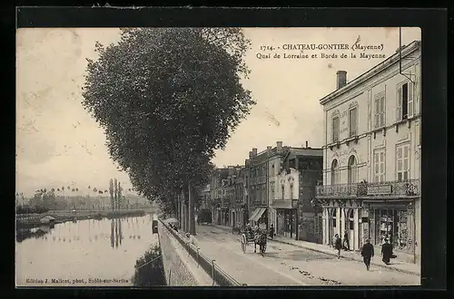 AK Chateau-Gontier, Quai de Lorraine et Bords de la Mayenne