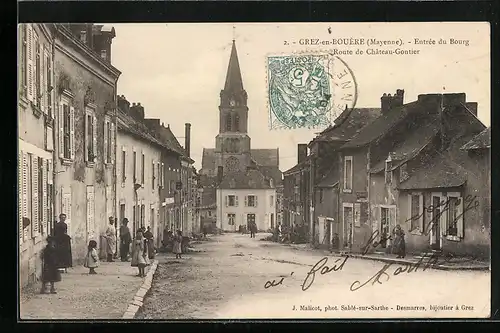 AK Grez-en-Bouère, Entrée du Bourg, Route de Château-Gontier