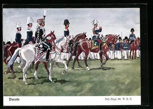 Künstler-AK Döbrich-Steglitz unsign.: Parade des Inf.-Regt. 92