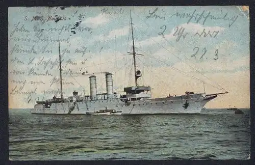 AK Kriegsschiff SMS Nautilus am Liegeplatz