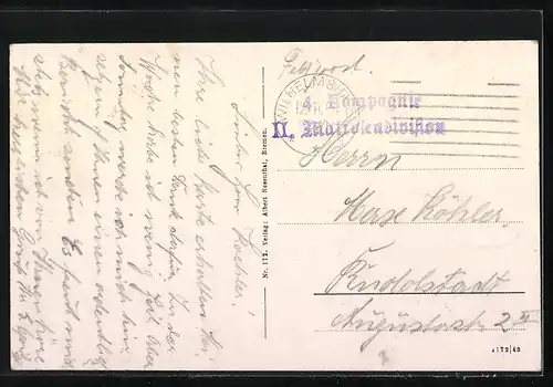 AK Kriegsschiff SMS König Albert auf See