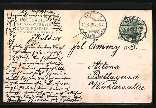 AK Kriegsschiff SMS Hamburg, Begleitschiff der Hohenzollern