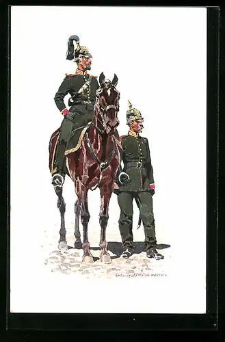 Künstler-AK Anton Hoffmann - München: K. B. Gendarmerie 1856 in Uniform