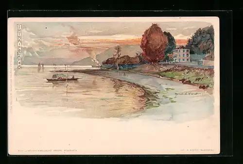 Künstler-AK Manuel Wielandt: Intra-Pallanza, Partie am Wasser