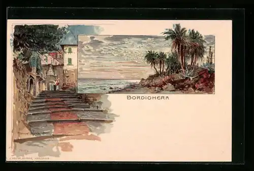 Künstler-AK Manuel Wielandt: Bordighera, Panorama