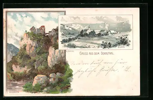 Künstler-AK Karl Mutter: Beuron, Donauthal, Wildenstein