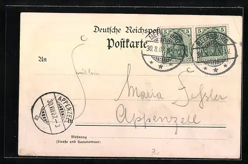 Künstler-AK Karl Mutter: Meersburg, Ortspartie mit Hafen, Schloss