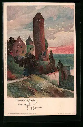 Künstler-AK Karl Mutter: Hornberg a. N., Ruine Hornberg