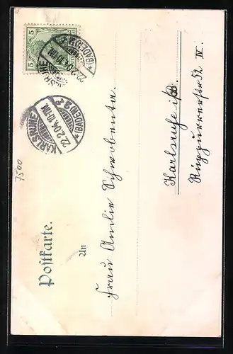 Künstler-AK Durlach, Blick auf das Tafel-Thor