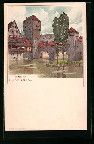 Künstler-AK Karl Mutter: Nürnberg, Partie am Henkersteg