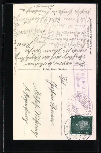 AK Vogelsburg a. M., Kirche im Bauch einer Weinflasche