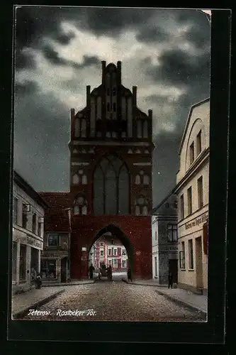 AK Teterow, Rostocker Tor, Bäckerei von August Möller