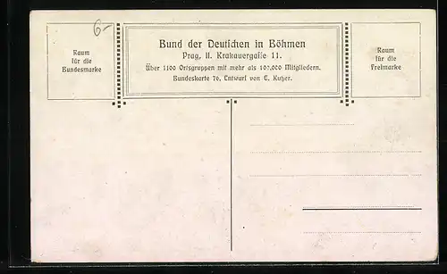 Künstler-AK Ernst Kutzer: Es zogen drei Burschen wohl über den Rhein