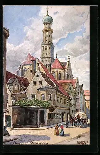 Künstler-AK Richard Wagner: Augsburg - St. Ulrichskirche