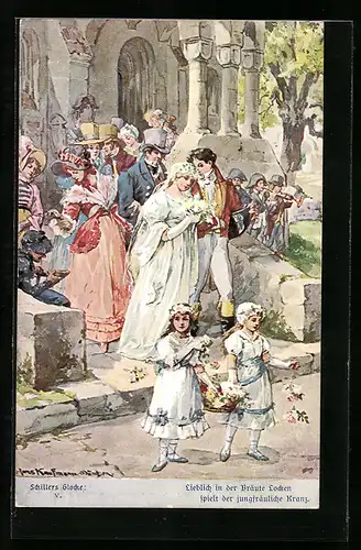 Künstler-AK Hans Kaufmann: Schillers Glocke V., Bei der Hochzeit