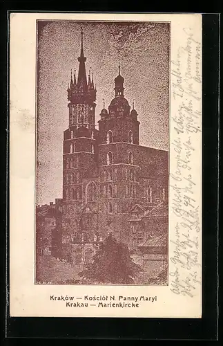 AK Krakau, Partie an der Marienkirche