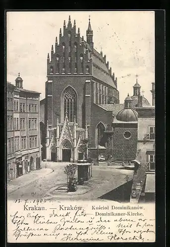 AK Krakau, Partie an der Dominikaner-Kirche