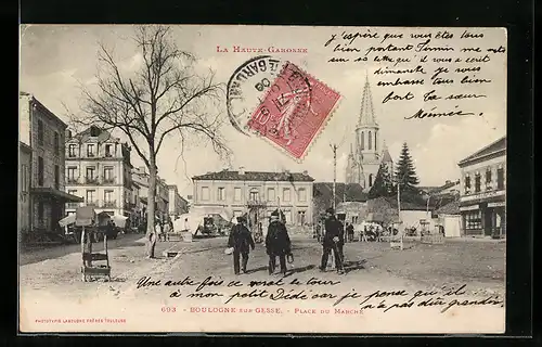 AK Boulogne-sur-Gesse, Place du Marché