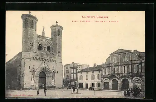 AK Cazères, l` église et la mairie