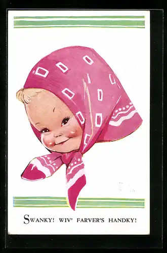 Künstler-AK Mabel Lucie Attwell: Mädchen mit Kopftuch