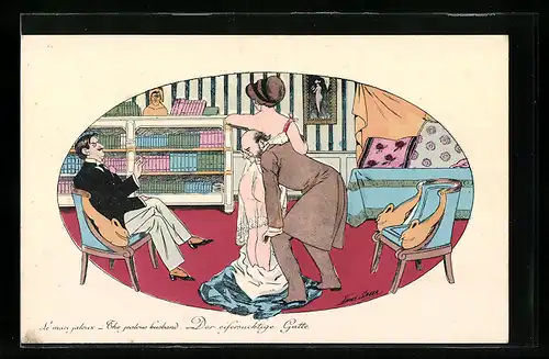 Künstler-AK Xavier Sager: Der eifersüchtige Gatte