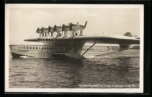 AK Wasserflugzeug Flugschiff Dornier Do X