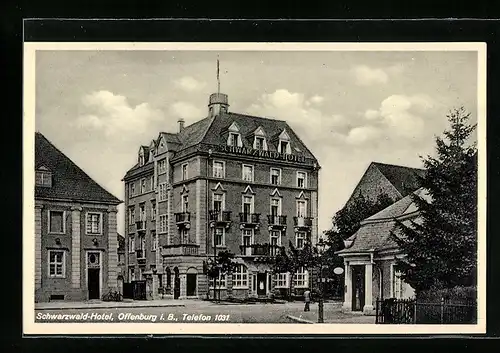 AK Offenburg i. B., Blick auf das Schwarzwald-Hotel
