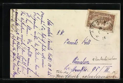 Foto-AK Bonbruck, Blick auf das Kriegerdenkmal