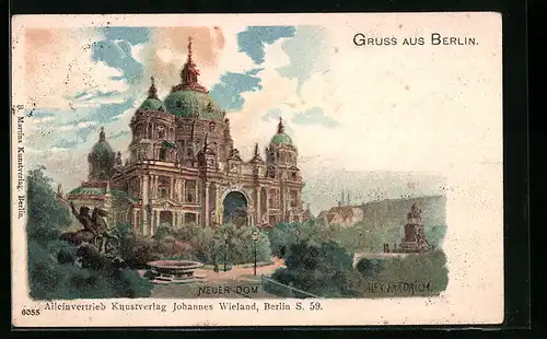 Lithographie Berlin, Blick auf den Neuen Dom