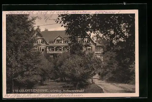 AK Schömberg, Charlottenhöhe im württbg. Schwarzwald
