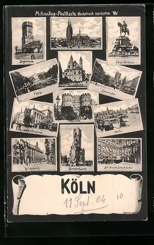 AK Köln, Reichsbank, Apostelkirche, Flora