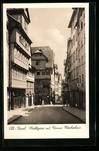 AK Kassel, Marktgasse mit Grimms Märchenhaus