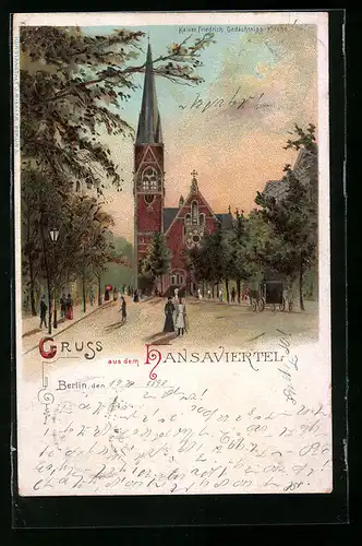 Lithographie Berlin, Kaiser Friedrich Gedächtnis-Kirche