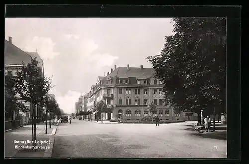 AK Borna Bez. Leipzig, Partie in der Hindenburgstrasse