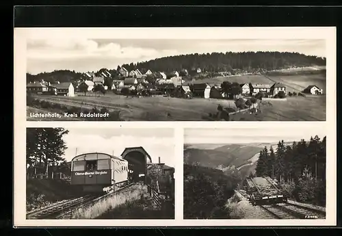 AK Lichtenhain, Oberweissbacher Bergbahn, Totalansicht