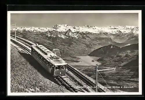 AK Löwerzersee, Rigibahn mit Blick auf Mythen & Glärnisch