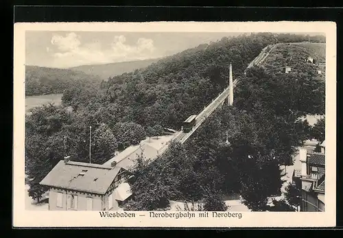 AK Wiesbaden, Nerobergbahn mit Neroberg