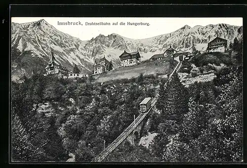 AK Innsbruck, Drahtseilbahn auf die Hungerburg