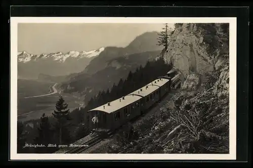 AK Brünigbahn mit Blick gegen Brienzersee