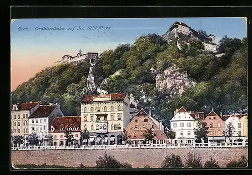 AK Graz, Drahtseilbahn auf den Schlossberg