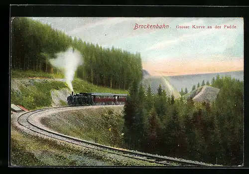 AK Brockenbahn bei der grossen Kurve an der Padde