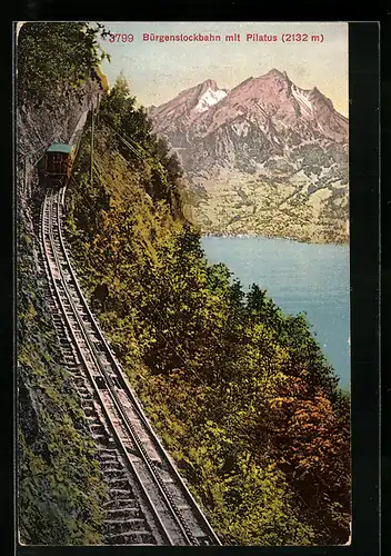 AK Bürgenstockbahn mit Pilatus