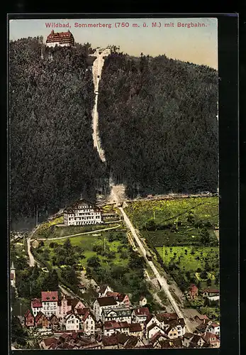 AK Wildbad, Sommerberg mit Bergbahn