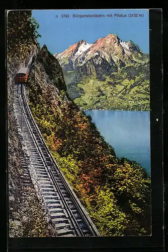 AK Bürgenstockbahn mit Pilatus