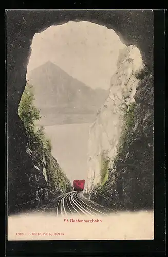 AK St. Beatenbergbahn bei der Abfahrt